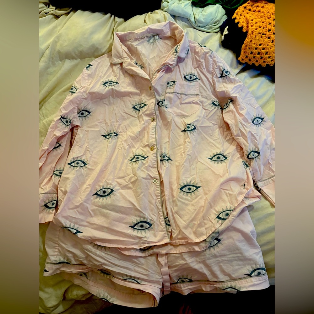 Printfresh Eyes of the World Pink Set — Shorts Size Large, Shirt XXL